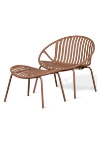 Tchibo - Woood Lounge Sessel mit Hocker - 81x72x73cm - ros&eacute; - Aluminium / Polypropylen