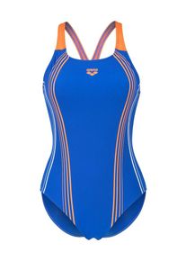 arena Str&oacute;j kąpielowy 'CLEAR LINES V BACK' dla kobiet lazur / pomarańczowy / biały Rozmiar XS