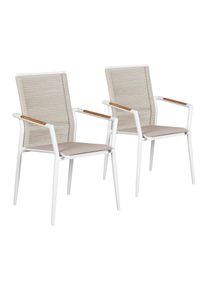 DeVries Stapelstuhl - 58x65x92cm - beige - Aluminium / Holz