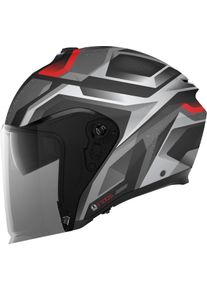 AGV Irides Zurigo, kask z otwartą twarzą , kolor: Matowy Czarny/Szary/Czerwony , rozmiar: M