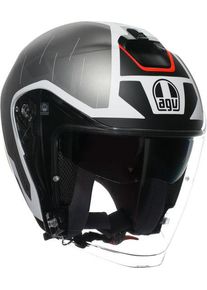 AGV Irides Trieste, kask z otwartą twarzą , kolor: Czarny/Biały/Czerwony , rozmiar: XS