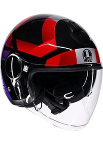 AGV Eteres Camogli S26, kask z otwartą twarzą , kolor: Czarny/Czerwony/Liliowy , rozmiar: XXL