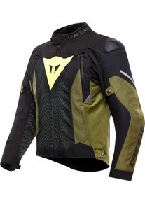 Dainese Super Sprint D-Dry S26, textile jacket waterproof , color: Black/Dark Green/Neon-Yellow , size: 58