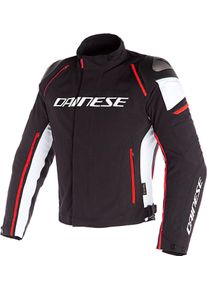 Dainese Racing 3 S26, kurtka tekstylna D-Dry , kolor: Czarny/Biały/Neonowyowy-Czerwony , rozmiar: 44