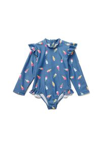 Tchibo - Kostium kąpielowy z ochroną UV 80 - dla dzieci - rozmiar 110/116 - kolor: niebieski/z nadrukiem