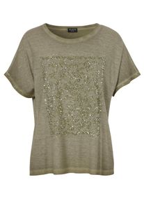 Via Appia Due - Rundhals-Shirt, gr&uuml;n, Gr. 52, Baumwolle