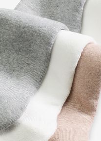 bonprix Skarpety podkolan&oacute;wki ocieplane ze spodnią stroną z frotte (3 pary, biały, 43-46