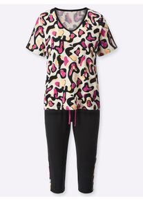 w&auml;schepur Dames Capripak in champagne/fuchsia bedrukt ,maat 36/38, Witt, 95% Viscose, 5% Elastan