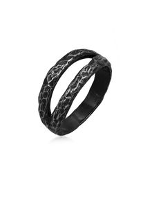 HAZE & GLORY Silberring &raquo;Ring Bandring - Twin Oxid Finish 925 Silber&laquo; schwarz, Gr&ouml;&szlig;e 66