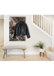 queence Garderobenpaneel &raquo;Wandgarderobe mit Motiv Abstrakt Federn inkl. Edelstahlhaken&laquo; 1 Stk. tlg. HD Premium Druck auf Acrylglas