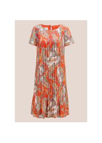 Madeleine Mode MADELEINE Sommerkleid &raquo;Plisseekleid Stilvolles Faltenkleid mit Paisley-Muster&laquo; orange, Gr&ouml;&szlig;e 46