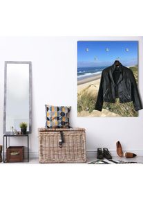 queence Garderobenpaneel &raquo;Wandgarderobe mit Motiv Foto D&uuml;nen und Gr&auml;ser inkl. Edelstahlhaken&laquo; 1 Stk. tlg. HD Premium Druck auf Acrylglas