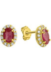 Firetti Paar Ohrstecker &raquo;Schmuck Geschenk Gold 375 Ohrschmuck Ohrringe&laquo; mit Rubin, Zirkonia (synth.)