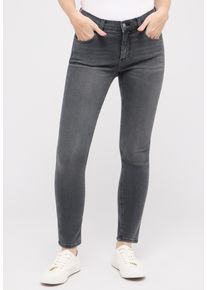 Slim-fit-Jeans Angels "SKINNY", Damen, Gr. 38, L&auml;nge 28, grau (grau used), Denim/Jeans, Obermaterial: 93% Baumwolle, 5% Polyester, 2% Elasthan, slim fit, Jeans Slim-fit-Jeans, aus Baumwollmischung, mit G&uuml;rtelschlaufen
