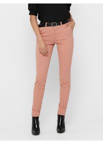 Chinohose Only "ONLPARIS REG CHINO PANT", Damen, Gr. 34XS, L&auml;nge 30, rosa (rose dawn), Web, Obermaterial: 97% Baumwolle, 3% Elasthan, unifarben, lang, Hosen Chinohose, gepflegte Hose mit schmaler Beinform