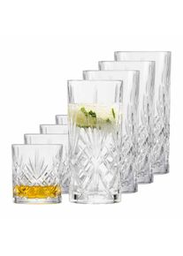 Glas SCHOTT-ZWIESEL "Bargl&auml;serset Show 8er Set transparent", bunt (transparent), Glas, Trinkgef&auml;&szlig;e, Glas