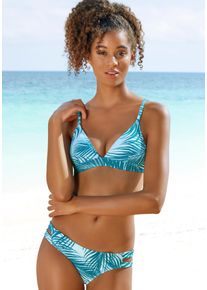 active by Lascana Triangel-Bikini-Top LASCANA ACTIVE "Coal", Damen, Gr. 40, Cup A/B, blau (petrol, bedruckt), Recycling-Polyamid, bedruckt, gestreift, Bikini-Oberteile Triangel-Bikini-Top, in Bralette-Form