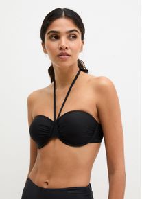 Marc O'Polo Bandeau-Bikini-Top MARC O'POLO "Abstract Floral AOP", Damen, Gr. 80, Cup A, schwarz, Obermaterial: 84% Polyamid, 16% Elasthan, Bikini-Oberteile Bandeau-Bikini-Top