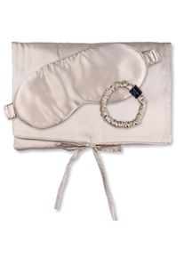 Seidentuch AILORIA "Tasche, Schlafmaske & Scrunchie S TRAVEL SET BEAUTY S", Damen, beige, Obermaterial: 100% Seide silk., Modet&uuml;cher Seidentuch