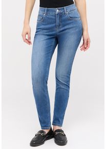 Skinny-fit-Jeans Angels "SKINNY SHAPE", Damen, Gr. 34, L&auml;nge 28, blau (mid blau used), Denim/Jeans, Obermaterial: 85% Baumwolle, 10% Polyester, 5% Elasthan, slim fit lang, Jeans Skinny-fit-Jeans, Slim fit Passform, mit Push-up Effekt, aus Baumwollmischung