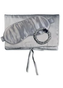 Seidentuch AILORIA "Tasche, Schlafmaske & Scrunchie S TRAVEL SET BEAUTY S", Damen, grau (shadow), Obermaterial: 100% Seide silk., Modet&uuml;cher Seidentuch