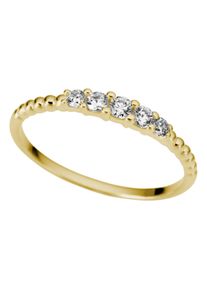Fingerring Firetti "Schmuck Geschenk Gold 333 Damenring Goldring Kugeln" Gr. 19, gelbgoldfarben, kristallwei&szlig;, Fingerringe, Damen, 19, Gelbgold 333, 1mm, Fingerring, mit Zirkonia (synth.)
