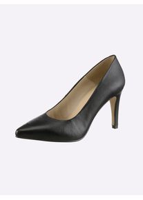 Pumps Heine, Damen, Gr. 36, schwarz, Glattleder, Leder, Schuhe Pumps