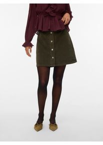 V&eacute;ro Moda Cordrock VERO MODA "VMETTA HR SHORT CORD SKATER SKIRT NOOS", Damen, Gr. XS (34), gr&uuml;n (forest night), Cord, Obermaterial: 98% Baumwolle, 2% Elasthan, unifarben, kurz, R&ouml;cke Cordrock