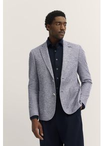 Sakko Bugatti, Herren, Gr. 54, blau (380, marine), 53% Baumwolle, 45% Polyester, 2% Elasthan, unifarben, normal, Manschette, Sakkos Sakko, mit Stretch & Struktur