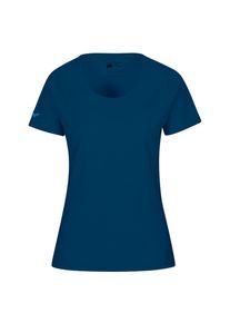T-Shirt TRIGEMA "TRIGEMA Damen T Shirt aus Biobaumwolle", Damen, Gr. S, blau (saphir, c2c), Single Jersey, 100% Baumwolle (Bio-Baumwolle kbA), Basic, lang, ohne Ausschnitt, Shirts T-Shirt