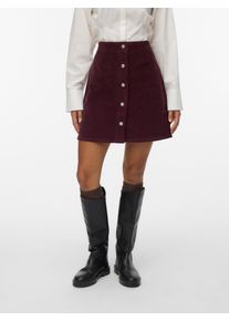 V&eacute;ro Moda Cordrock VERO MODA "VMETTA HR SHORT CORD SKATER SKIRT NOOS", Damen, Gr. XS (34), rot (winetasting), Cord, Obermaterial: 98% Baumwolle, 2% Elasthan, unifarben, kurz, R&ouml;cke Cordrock