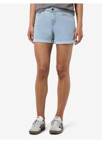 Jeansshorts Noisy may "NMDEBBY NW SLIM SHORTS VI520LB NOOS", Damen, Gr. XL (42), N-Gr, blau (light blau denim), Denim/Jeans, Obermaterial: 75% Baumwolle, 18% Polyester, 6% Viskose, 1% Elasthan, unifarben, slim fit kurz, Jeans Jeansshorts, Topseller
