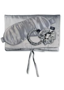 Seidentuch AILORIA "Tasche, Schlafmaske, Scrunchie S & Scrunchie M TRAVEL SET", Damen, grau (shadow), Obermaterial: 100% Seide silk., Modet&uuml;cher Seidentuch