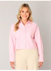 Hemdbluse Base Level "Bea", Damen, Gr. 36, soft pink, Web, Obermaterial: 100% Baumwolle, unifarben, bequem taillenlang, Rundhals, 1-Knopf-Manschette, Blusen Hemdbluse, kurz, mit Brusttasche