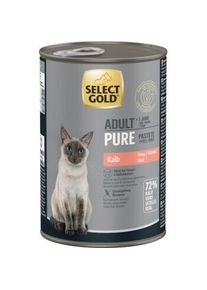 SELECT GOLD Pure Bo&icirc;tes de P&acirc;t&eacute;e Chat Adute Veau 6x400 g