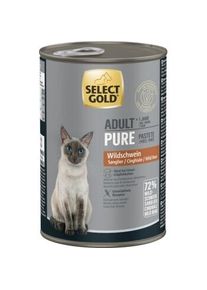 SELECT GOLD Pure Bo&icirc;tes de P&acirc;t&eacute;e Chat Adute Sanglier 6x400 g