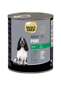 SELECT GOLD Pure Bo&icirc;tes de Nourriture humide Chien Adulte Cerf 6x800 g
