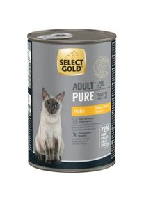 SELECT GOLD Pure Bo&icirc;tes de P&acirc;t&eacute;e Chat Adute Poulet 6x400 g
