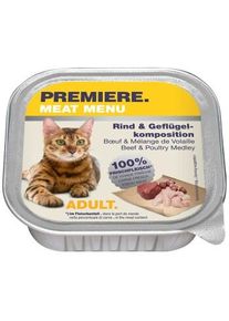 Premiere Meat Menu Adult Boeuf & M&eacute;lange de volaille 16x100 g