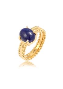 Elli Premium, Damen, Silberring &raquo;Ring Labis Lazuli Edelstein Oval 925 Silber&laquo;, Gold, Gold, Stilvoller Edelstein Ring f&uuml;r Frauen