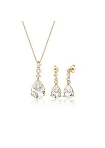 Elli Premium, Damen, Ohrring und Ketten Set &raquo;Schmuckset Set Tropfen Kristalle 925 Silber&laquo; (), Gold, Gold, Fantastisches Schmuckset f&uuml;r Damen