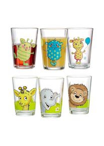 Ritzenhoff & Breker Ritzenhoff & Breker, Kinderbecher &raquo;Kindergl&auml;ser Monsterchen Dschungeltiere 205 ml 6er Set bunt&laquo;, bunt, Glas, bunt