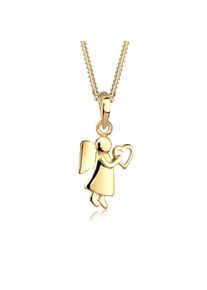 Elli, Damen, Kette mit Anh&auml;nger &raquo;Halskette Engel Herz Gl&uuml;cksbringer Symbol Schmuck Geschenk 925 Silber&laquo;, Gold, Gold, Symboltr&auml;chtige Halskette f&uuml;r 