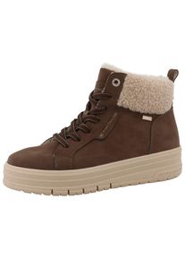 Tom Tailor, Damen, Winterboots High Top Sneaker, Schn&uuml;rboots mit Warmfutter, braun, 38, braun, Stylischer Schn&uuml;rboots mit Textil-Kragen
