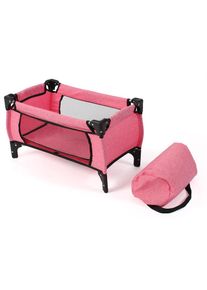 Bayer Chic 2000 CHIC2000, Puppenbett &raquo;Deluxe, Melange Pink&laquo; mit Tragetasche, Melange Pink, Puppenbett