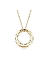 Elli, Damen, Lange Kette &raquo;Halskette Kreis 925 Sterling Silber Bicolor&laquo;, Gold, Gold, Halskette f&uuml;r Damen kreiert einen eleganten Look f&uuml;r jeden Anlass