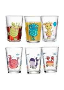 Ritzenhoff & Breker Ritzenhoff & Breker, Kinderbecher &raquo;Kindergl&auml;ser Meerestiere und Monsterchen 205 ml 6er Set bunt&laquo;, bunt, Glas, bunt