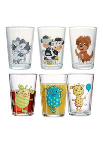 Ritzenhoff & Breker Ritzenhoff & Breker, Kinderbecher &raquo;Kindergl&auml;ser Hoftiere und Monsterchen 205 ml 6er Set bunt&laquo;, bunt, Glas, bunt