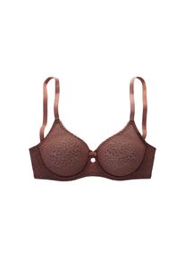 Nuance, mit B&uuml;gel aus leicht transparenter Spitze, Dessous, braun-mocca, Cup F, 90 - Cup F, BHs