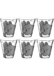 Leonardo, Kinderbecher &raquo;BAMBINI Elefant&laquo; 215 ml, 6-teilig, mehrfarbig, Glas, &Oslash; 9 cm x 9 cm, mehrfarbig